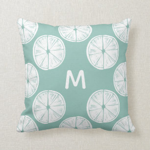 Cojín Decorativo Inicial  Taco sobre el amor  Verde azulada Lime Pa