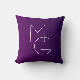 Cojín Decorativo Iniciales Modern 2 | Morado Profundo Suelo Ombre