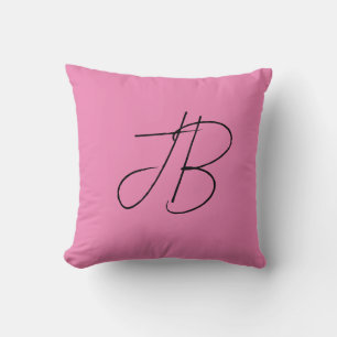 Cojín Decorativo Iniciales monogramo de caligrafía plana de moda ro