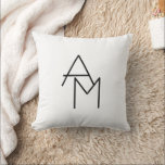Cojín Decorativo Iniciales superpuestas de aspecto moderno<br><div class="desc">Iniciales modernas,  superpuestas,  ¡personalizar como quieras!</div>