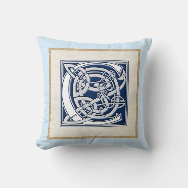 Cojín Decorativo Inicialmente de C Celta Reversible (Anverso)