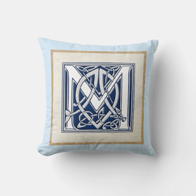 Cojín Decorativo Inicialmente Reversible de M Celta (Anverso)