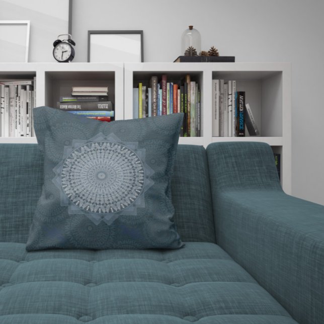Cojín Decorativo Inicio del círculo azul de masas (Subido por el creador)