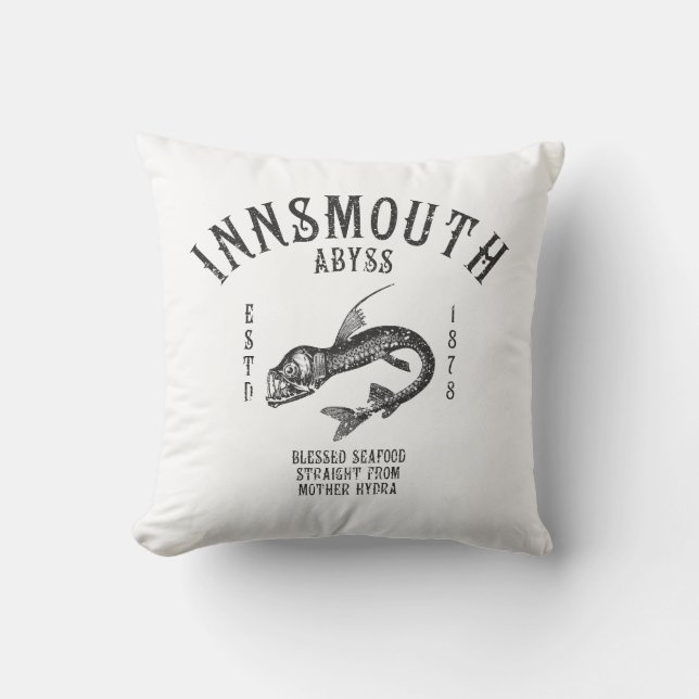 Cojín Decorativo Innsmouth Seafood Pescado Profundo Viperfish (Anverso)