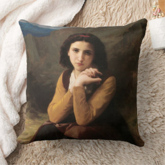 Cojín Decorativo Inocencia Mignon de Muchacha Adolescente, Bouguere