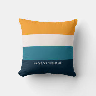 Cojín Decorativo Inscripción editable Colorblock Franja Horizontal