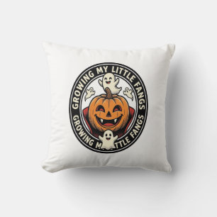 Cojín Decorativo Insígnia de Calabaza Vampiro Creciendo Mis Pequeño