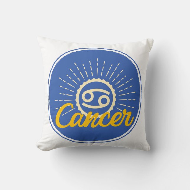 Cojín Decorativo Insignia de Rótulo de cáncer (Anverso)