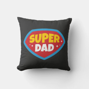 Cojín Decorativo Insignia de Superhéroe Retro Super Papá