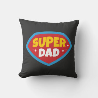 Cojín Decorativo Insignia de Superhéroe Retro Super Papá