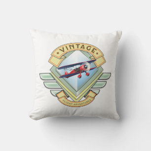 Cojín Decorativo insignia de vuelo estilo vintage