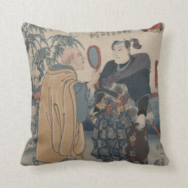 Cojín Decorativo Inspección de una imagen del japonés del vintage