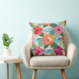Cojín Decorativo Inspiración de Okinawa Bingata tropical