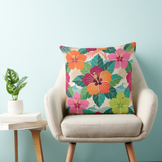 Cojín Decorativo Inspiración de Okinawa Bingata tropical