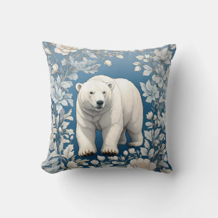 Cojín Decorativo Inspiración de Polar Bear Blue Floral William Morr