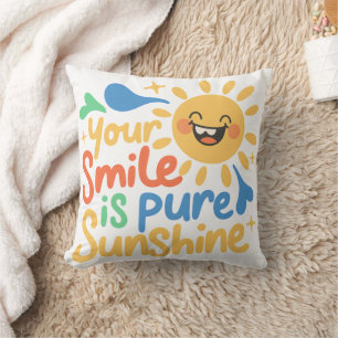 Cojín Decorativo Inspiración de sonrisa brillante para pequeños niñ