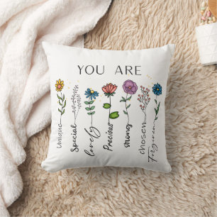 Cojín Decorativo Inspiración de versículos bíblicos Flor silvestre