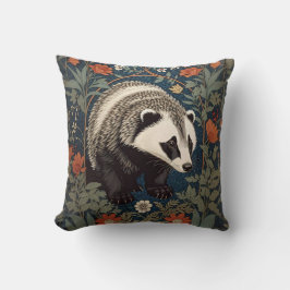 Cojín Decorativo Inspiración del Badger de Woodland William Morris