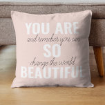 Cojín Decorativo Inspiración, Eres Tan Hermosa Cita Positiva<br><div class="desc">Inspiración,  Eres Tan Hermosa Cita Positiva</div>