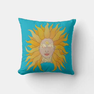 Cojín Decorativo Inspirado en el sol turquesa