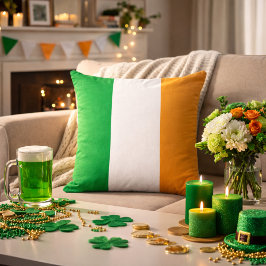 Cojín Decorativo Inspirado en la Tricolor Irlandesa Clásica