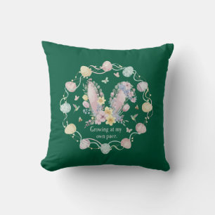 Cojín Decorativo Inspirador "Creciendo a mi propio ritmo" Floral