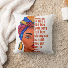 Cojín Decorativo Inspiradora mujer afroamericana con cita