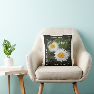 Cojín Decorativo Inspirational Daisy Message Throw Pillow