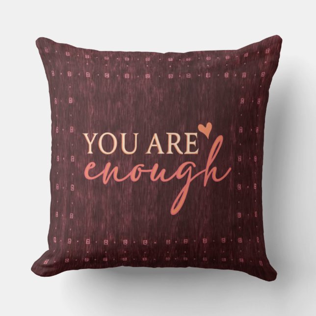 Cojín Decorativo Inspirational Quote Burgundy Decor Cushion  (Anverso)