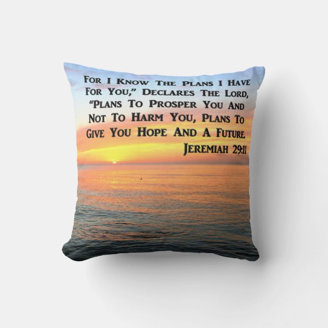 COJÍN DECORATIVO INSPIRING JEREMIAH 29:11 SUNRISE (Anverso)
