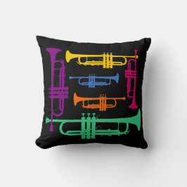Cojín Decorativo Instrumento de música de Trumpet de latón multicol