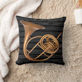 Cojín Decorativo Instrumento Musical Cuerno Vintage Reversible Músi