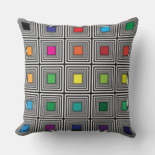 Cojín Decorativo intercalación de colores de varios marcos negros