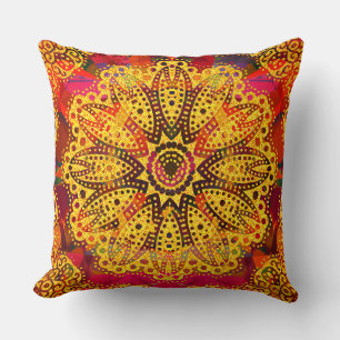 Cojín Decorativo Interesante patrón dorado de Mandala