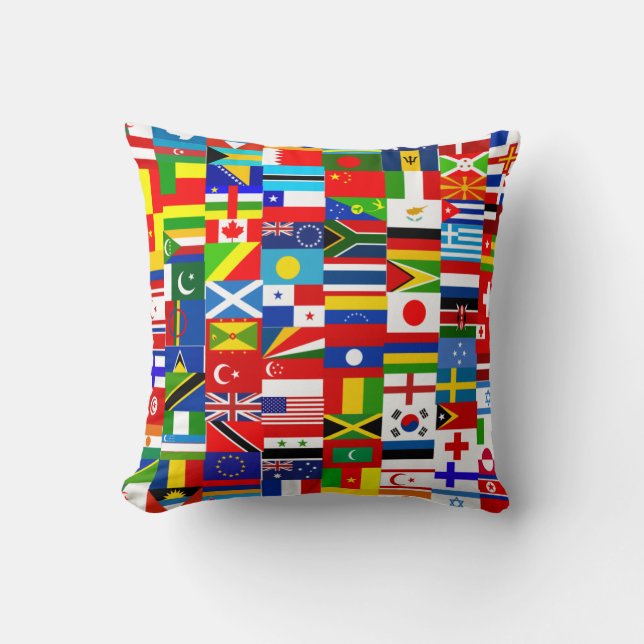Cojín Decorativo International World Wide Flag Collage (Anverso)