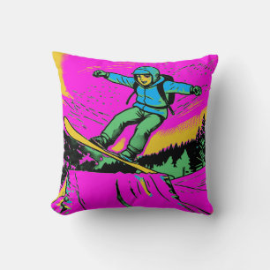 Cojín Decorativo Intrépido - Esquiador de nieve