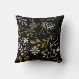 Cojín Decorativo Intricate floral pattern with gold and white 