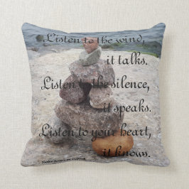Cojín Decorativo Inuksuk - piedras - zen del jardín - proverbio -