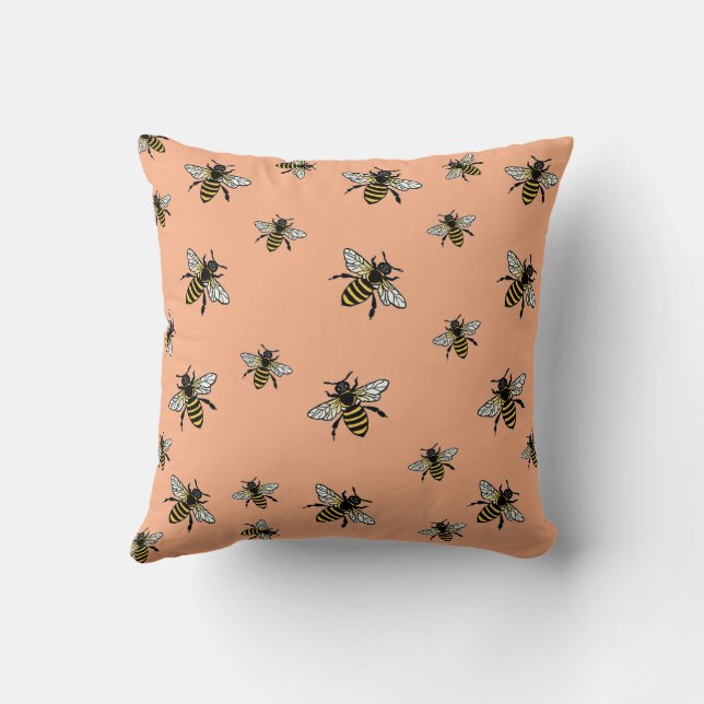 Cojín Decorativo invasión de abejas (Reverso)