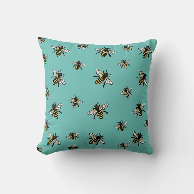 Cojín Decorativo invasión de abejas (Anverso)