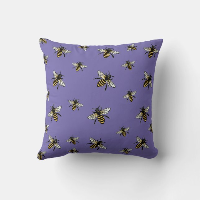 Cojín Decorativo invasión de abejas (Reverso)