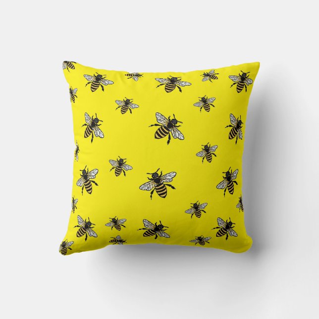 Cojín Decorativo invasión de abejas (Reverso)