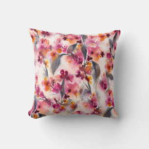 Cojín Decorativo Invernal Bliss-Watercolor Floral Magenta Decoració