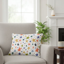 Cojín Decorativo Invierno Acogedor Con Patrón De Estrella Colorido