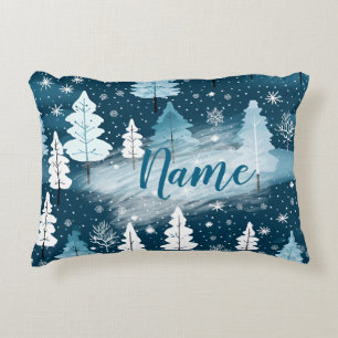 Cojín Decorativo Invierno azul personalizado