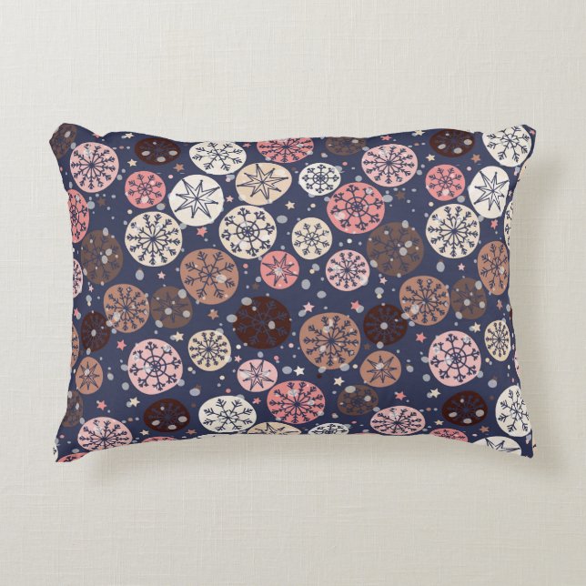 Cojín Decorativo invierno azul y rosa (Anverso)