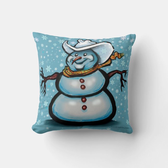 Cojín decorativo invierno de Cowboy (Anverso)