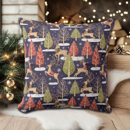 Cojín Decorativo Invierno de los renos singulares de Woodland