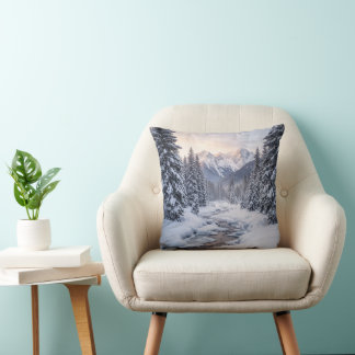 Cojín Decorativo Invierno de Montaña Nevada