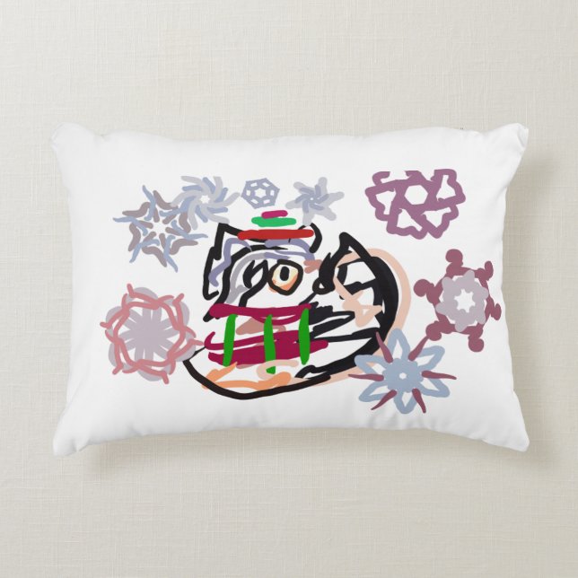 Cojín Decorativo Invierno husky (Anverso)